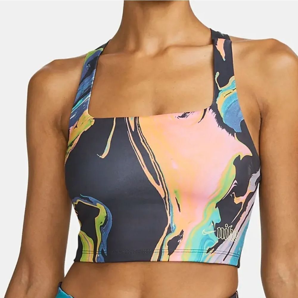 Nike Dri Fit Aurora Women's Cropped Marbled Tank Top Size 3XL DQ0579 010